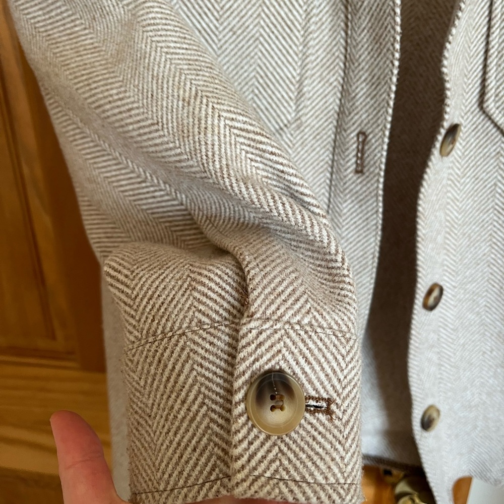 Beige Fall Coat Small Jacket Anthropologie - image 3